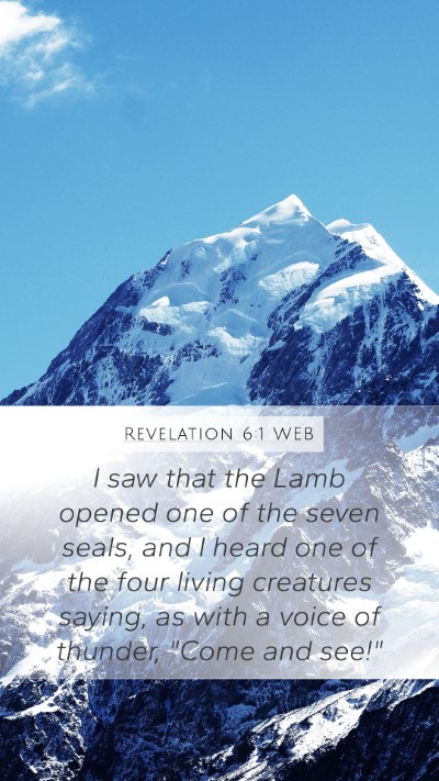 Revelation 6:1 WEB Bible Verse Image