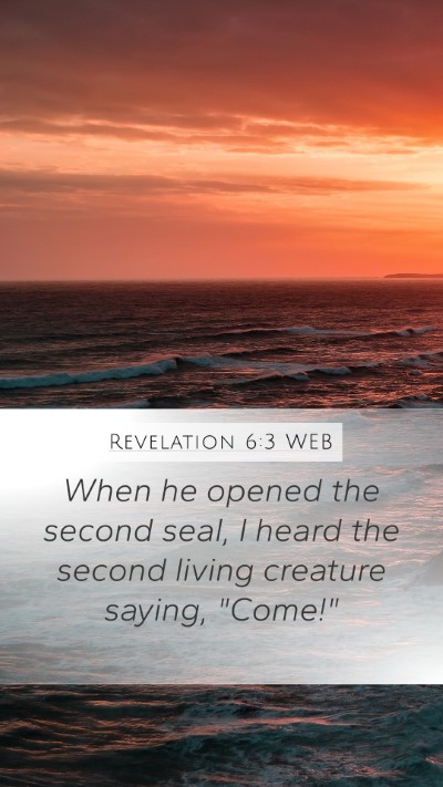 Revelation 6:3 WEB Bible Verse Image