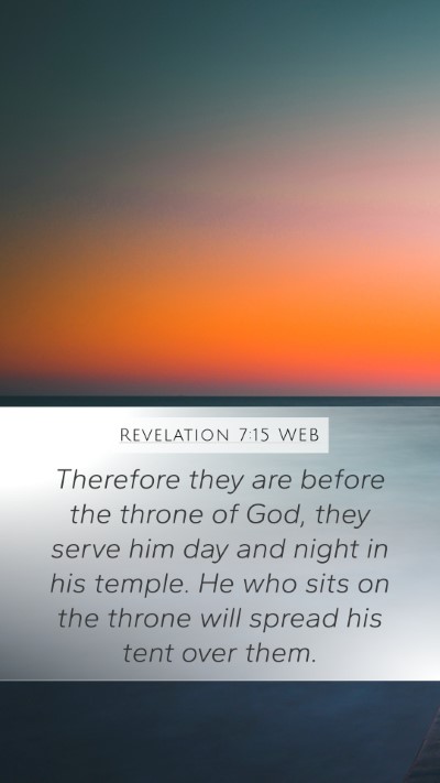 Revelation 7:15 WEB Bible Verse Image