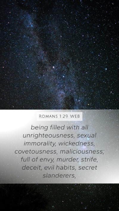 Romans 1:29 WEB Bible Verse Image