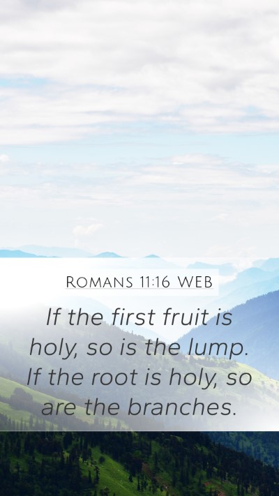 Romans 11:16 WEB Bible Verse Image