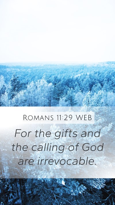 Romans 11:29 WEB Bible Verse Image