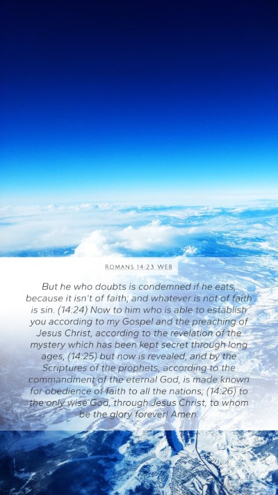 Romans 14:23 WEB Bible Verse Image