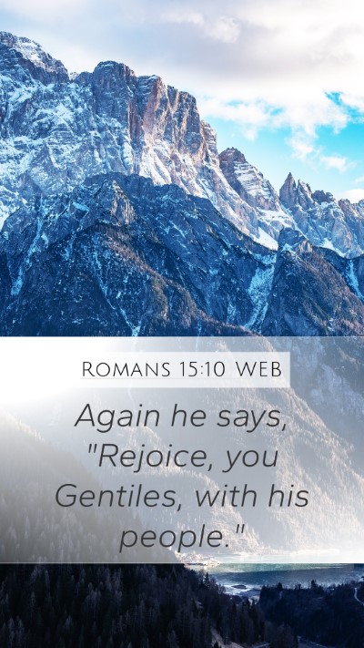 Romans 15:10 WEB Bible Verse Image