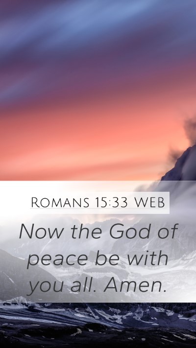Romans 15:33 WEB Bible Verse Image