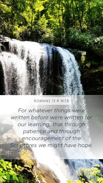 Romans 15:4 WEB Bible Verse Image