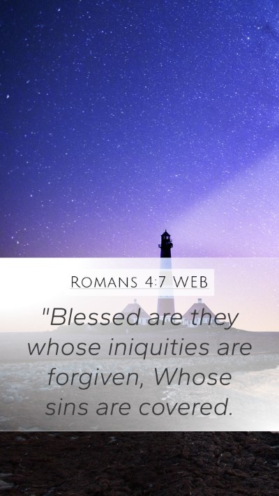 Romans 4:7 WEB Bible Verse Image