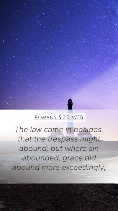 Romans 5:20 WEB Bible Verse Image