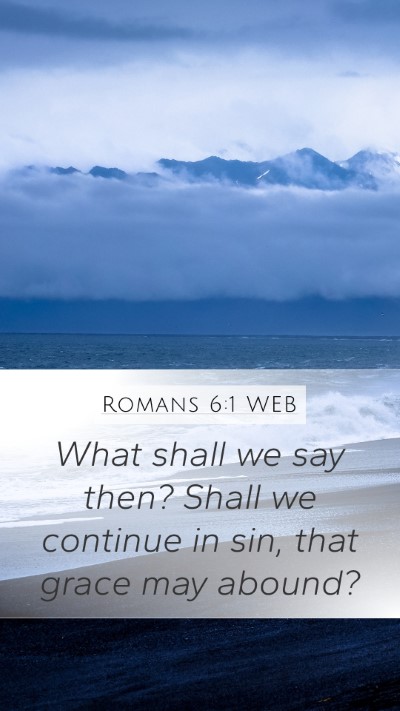 Romans 6:1 WEB Bible Verse Image