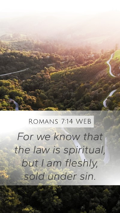 Romans 7:14 WEB Bible Verse Image