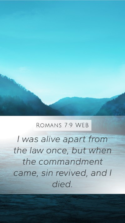 Romans 7:9 WEB Bible Verse Image