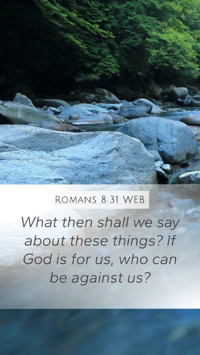 Romans 8:31 WEB Bible Verse Image