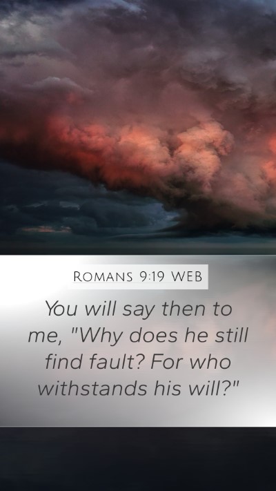 Romans 9:19 WEB Bible Verse Image