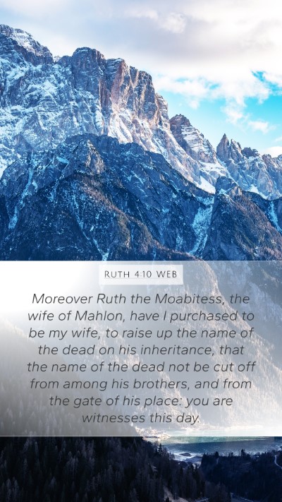 Ruth 4:10 WEB Bible Verse Image