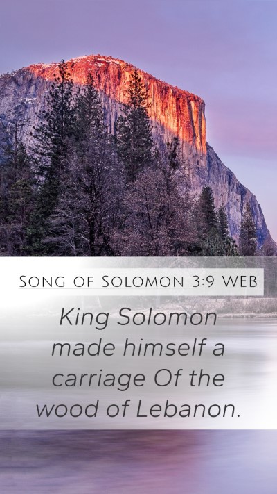 Song of Solomon 3:9 WEB Bible Verse Image