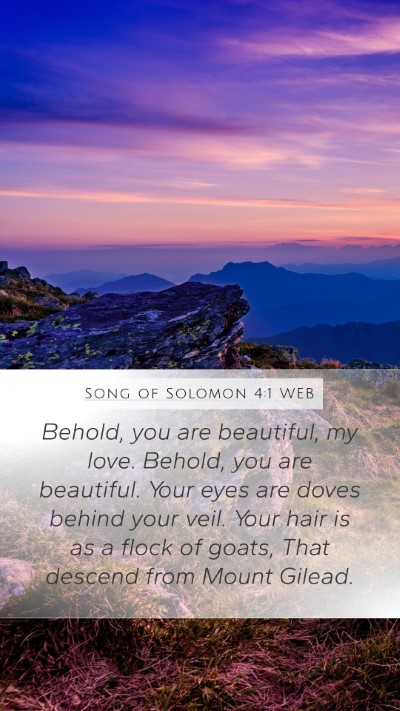 Song of Solomon 4:1 WEB Bible Verse Image