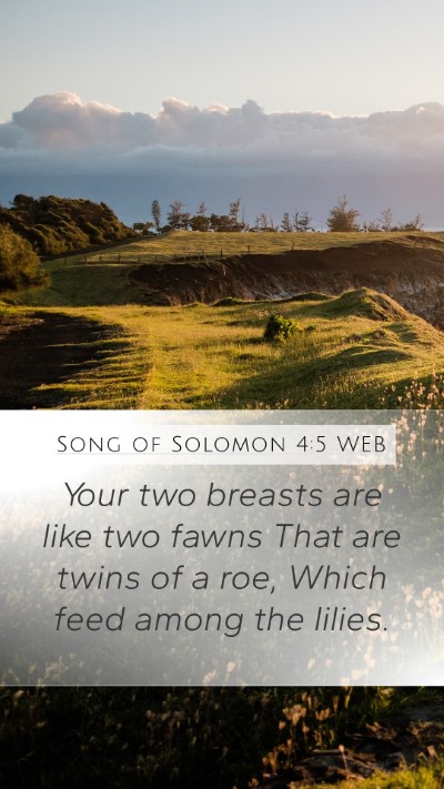 Song of Solomon 4:5 WEB Bible Verse Image