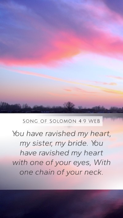 Song of Solomon 4:9 WEB Bible Verse Image