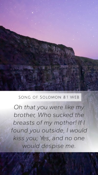 Song of Solomon 8:1 WEB Bible Verse Image