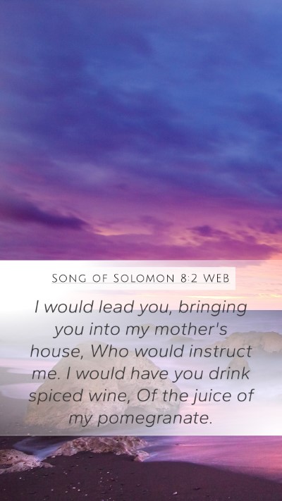 Song of Solomon 8:2 WEB Bible Verse Image