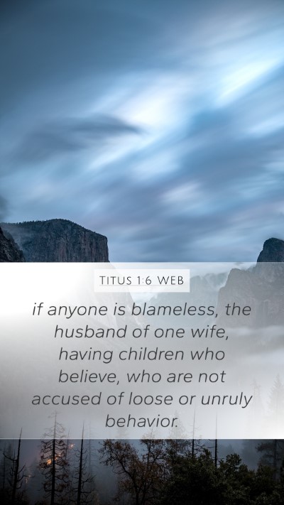 Titus 1:6 WEB Bible Verse Image