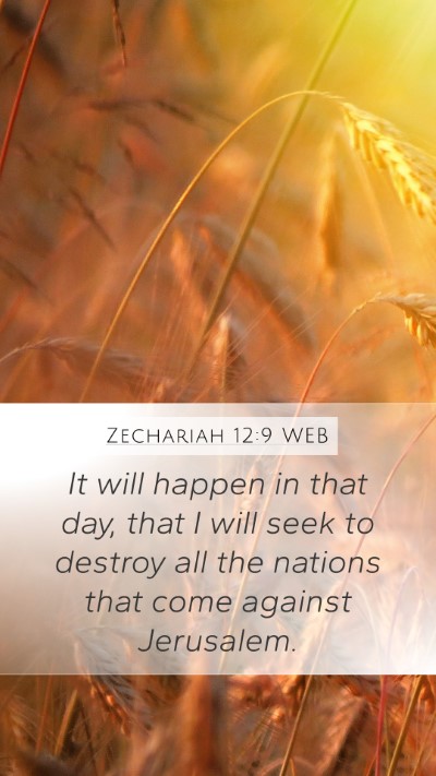 Zechariah 12:9 WEB Bible Verse Image