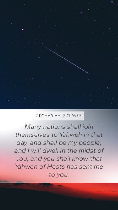 Zechariah 2:11 WEB Bible Verse Image