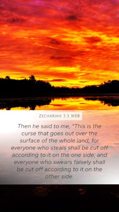 Zechariah 5:3 WEB Bible Verse Image