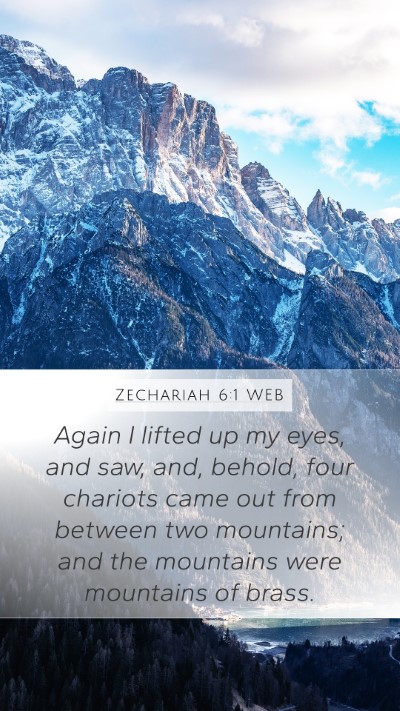 Zechariah 6:1 WEB Bible Verse Image