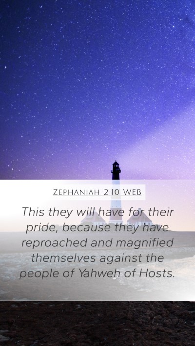 Zephaniah 2:10 WEB Bible Verse Image