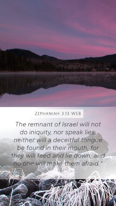 Zephaniah 3:13 WEB Bible Verse Image