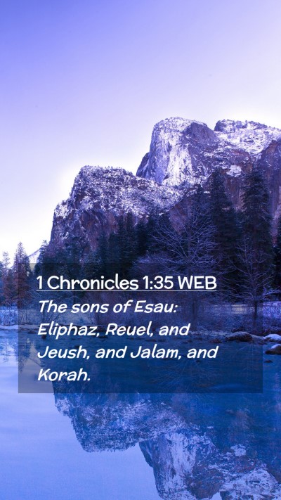 Picture 02 - 1 Chronicles 1:35 WEB Mobile Phone Wallpaper - The sons of Esau: Eliphaz, Reuel, and Jeush, and - Mobile Bible Verse Wallpaper