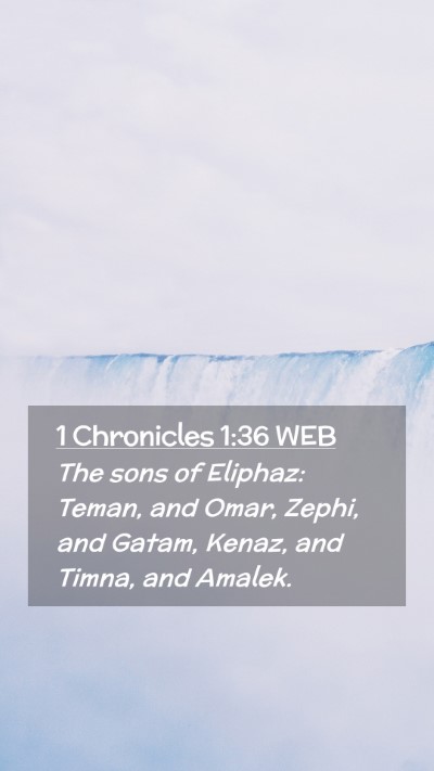 Picture 02 - 1 Chronicles 1:36 WEB Mobile Phone Wallpaper - The sons of Eliphaz: Teman, and Omar, Zephi, and - Mobile Bible Verse Wallpaper