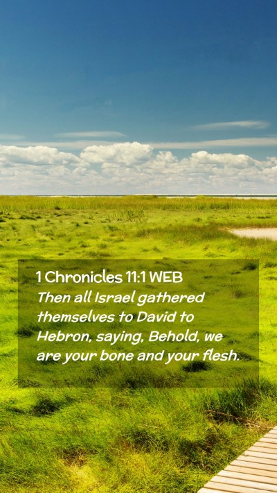 Picture 02 - 1 Chronicles 11:1 WEB Mobile Phone Wallpaper - Then all Israel gathered themselves to David to - Mobile Bible Verse Wallpaper