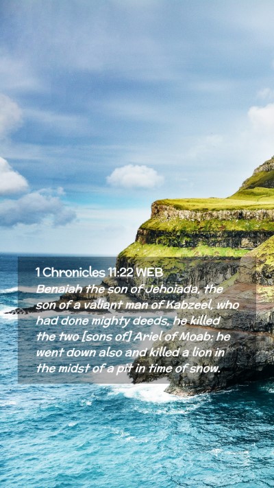 Picture 02 - 1 Chronicles 11:22 WEB Mobile Phone Wallpaper - Benaiah the son of Jehoiada, the son of a valiant - Mobile Bible Verse Wallpaper