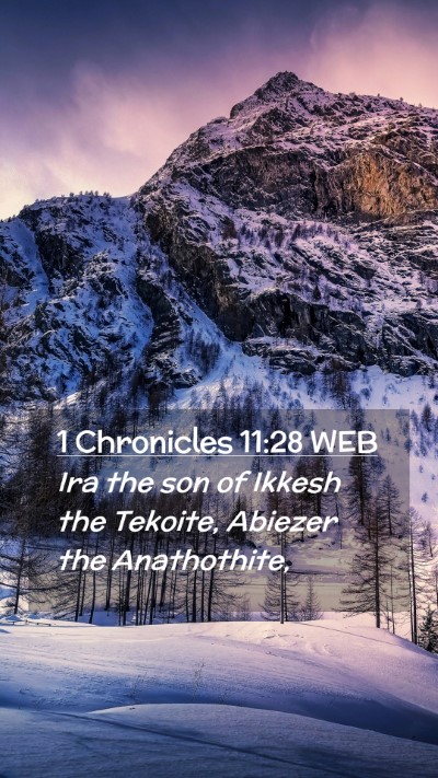 Picture 02 - 1 Chronicles 11:28 WEB Mobile Phone Wallpaper - Ira the son of Ikkesh the Tekoite, Abiezer the - Mobile Bible Verse Wallpaper