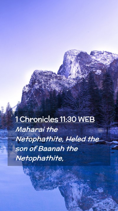 Picture 02 - 1 Chronicles 11:30 WEB Mobile Phone Wallpaper - Maharai the Netophathite, Heled the son of Baanah - Mobile Bible Verse Wallpaper