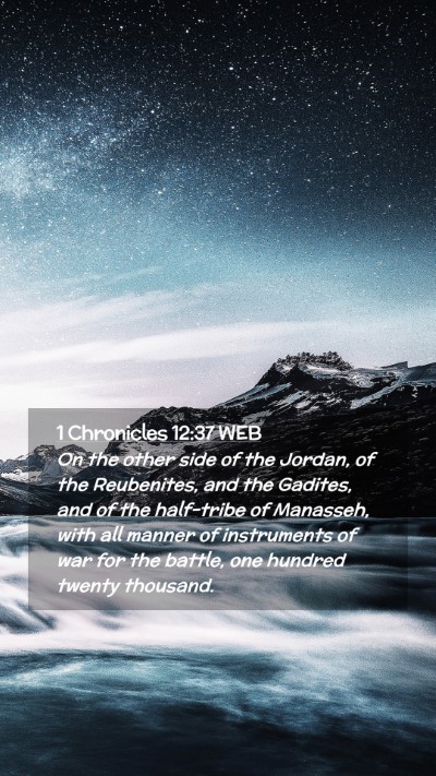 Picture 02 - 1 Chronicles 12:37 WEB Mobile Phone Wallpaper - On the other side of the Jordan, of the - Mobile Bible Verse Wallpaper