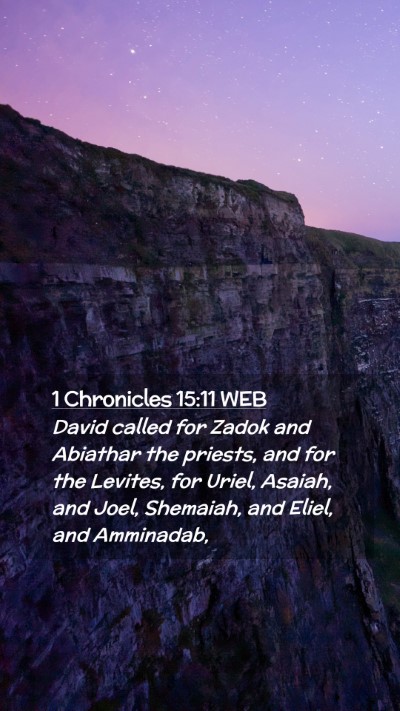 Picture 02 - 1 Chronicles 15:11 WEB Mobile Phone Wallpaper - David called for Zadok and Abiathar the priests, - Mobile Bible Verse Wallpaper
