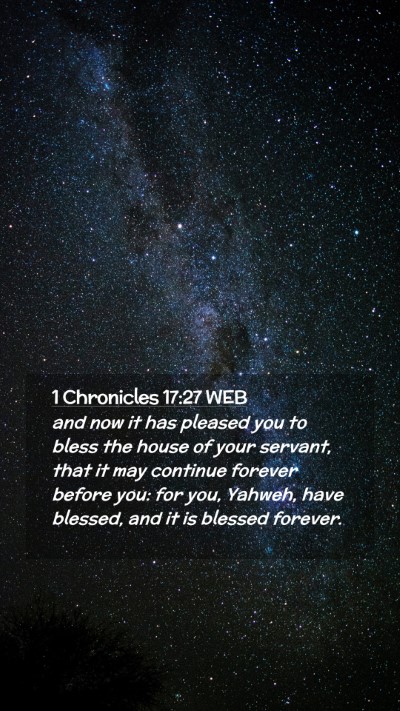 Picture 02 - 1 Chronicles 17:27 WEB Mobile Phone Wallpaper - and now it has pleased you to bless the house of - Mobile Bible Verse Wallpaper