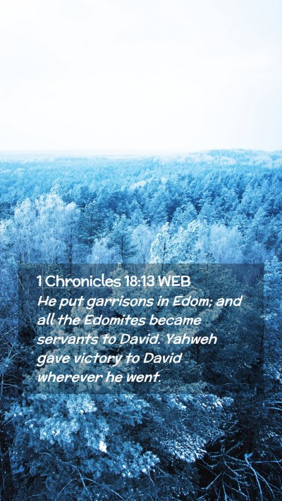 Picture 02 - 1 Chronicles 18:13 WEB Mobile Phone Wallpaper - He put garrisons in Edom; and all the Edomites - Mobile Bible Verse Wallpaper