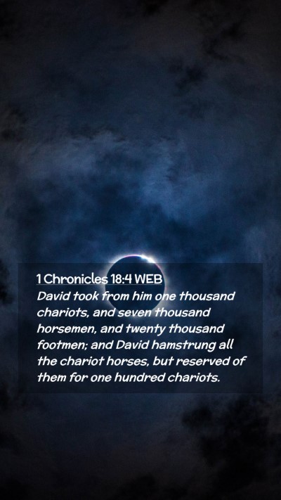 Picture 02 - 1 Chronicles 18:4 WEB Mobile Phone Wallpaper - David took from him one thousand chariots, and - Mobile Bible Verse Wallpaper