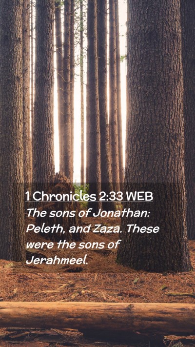 Picture 02 - 1 Chronicles 2:33 WEB Mobile Phone Wallpaper - The sons of Jonathan: Peleth, and Zaza. These - Mobile Bible Verse Wallpaper