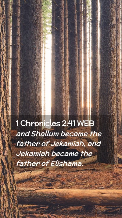 Picture 02 - 1 Chronicles 2:41 WEB Mobile Phone Wallpaper - and Shallum became the father of Jekamiah, and - Mobile Bible Verse Wallpaper