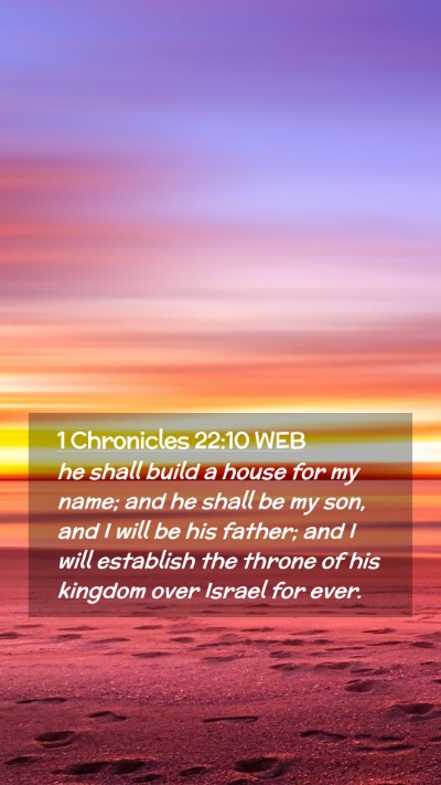 Picture 02 - 1 Chronicles 22:10 WEB Mobile Phone Wallpaper - he shall build a house for my name; and he shall - Mobile Bible Verse Wallpaper