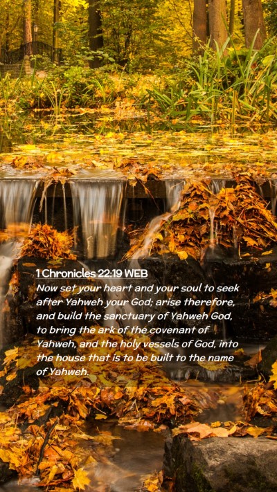 Picture 02 - 1 Chronicles 22:19 WEB Mobile Phone Wallpaper - Now set your heart and your soul to seek after - Mobile Bible Verse Wallpaper