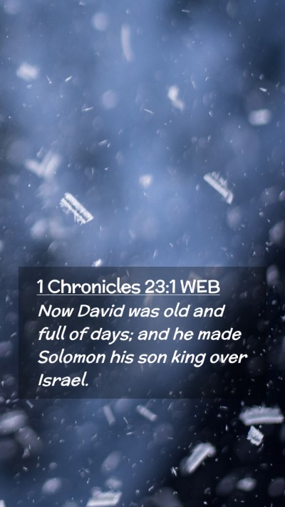 Picture 02 - 1 Chronicles 23:1 WEB Mobile Phone Wallpaper - Now David was old and full of days; and he made - Mobile Bible Verse Wallpaper