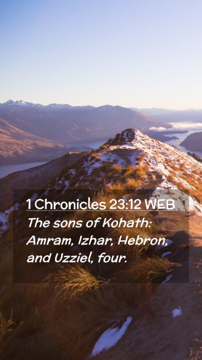 Picture 02 - 1 Chronicles 23:12 WEB Mobile Phone Wallpaper - The sons of Kohath: Amram, Izhar, Hebron, and - Mobile Bible Verse Wallpaper