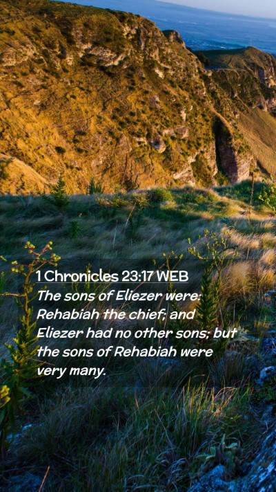 Picture 02 - 1 Chronicles 23:17 WEB Mobile Phone Wallpaper - The sons of Eliezer were: Rehabiah the chief; and - Mobile Bible Verse Wallpaper