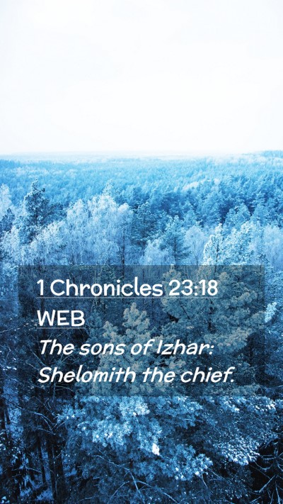 Picture 02 - 1 Chronicles 23:18 WEB Mobile Phone Wallpaper - The sons of Izhar: Shelomith the - Mobile Bible Verse Wallpaper